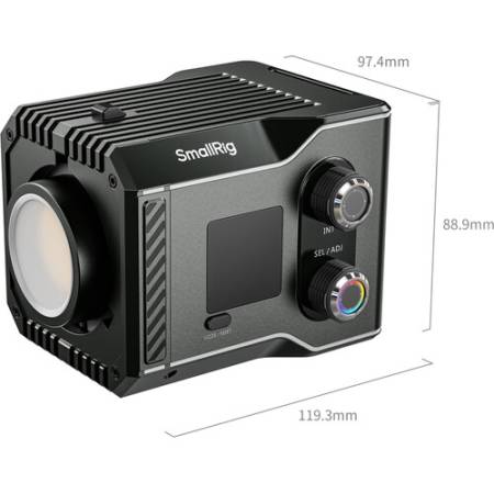 SmallRig 4808 RC60C - lampa LED, RGB , CRI 96, TLCI 97, 2500-10000K_Wymiary lampy_3